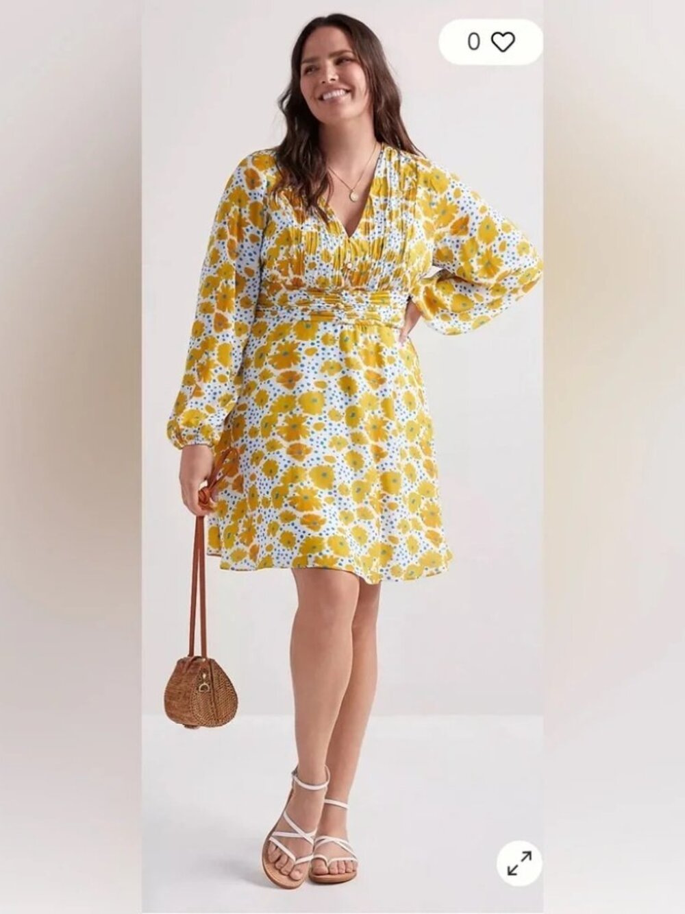 VERA x Anthropologie Buttercup Mini Dress Yellow S
